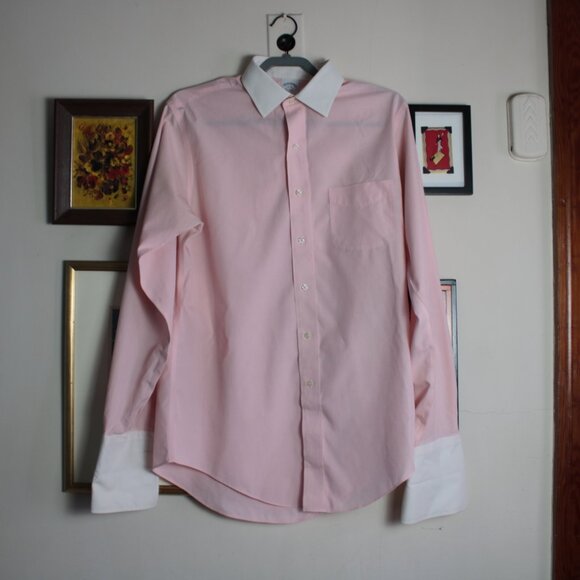 Brooks Brothers Pink Cotton Dress Shirt Size 16 / 36 - Picture 11 of 13